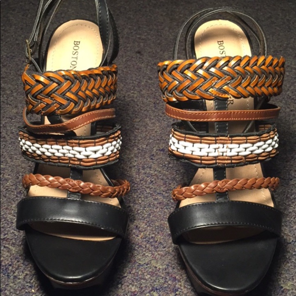 Boston Proper Multicolored Strappy Sandal Heel